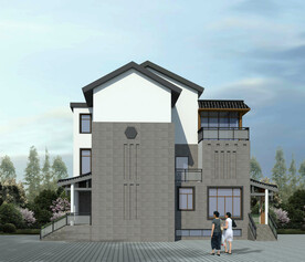 中式风格别墅外观设计案例效果图