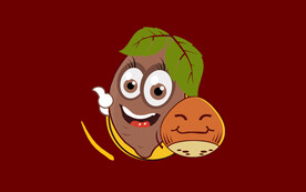 红薯板栗卡通手绘