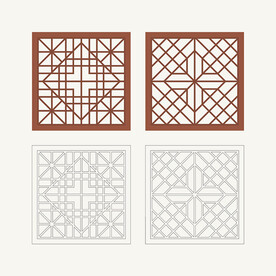 正方形窗花格 花窗 中式图案