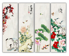 四条屏春夏秋冬