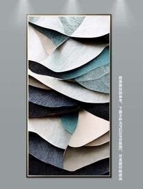 侘寂轻奢黑白肌理画玄关装饰画