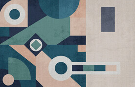 几何色块地毯图案