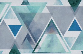 蓝色三角形图案地毯