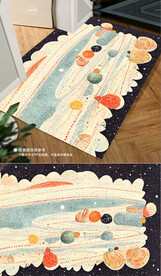 北欧太空星球儿童房地毯地垫
