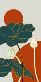 高清分层荷花装饰画