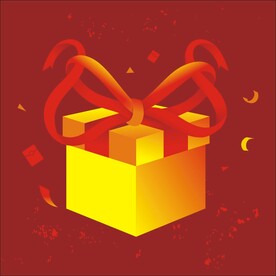 矢量包装礼盒手绘蝴蝶结元素