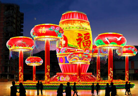 春节街道亮化 PSD分层效果 