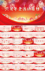 红色喜庆公司年会活动策划PPT