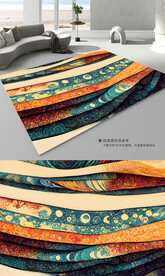 轻奢复古欧式花纹地垫地毯