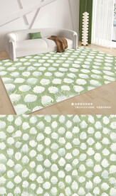 现代北欧绿色几何客厅地毯地垫