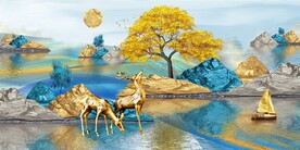 麋鹿金山发财树