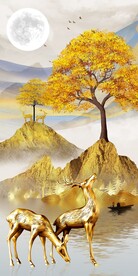 金山麋鹿发财树玄关