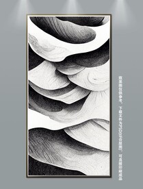 抽象现代几何黑白玄关轻奢装饰画