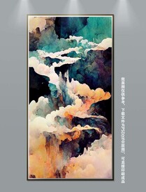 抽象中国风山水水墨意境装饰画