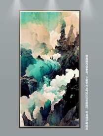 抽象中国风山水水墨意境装饰画