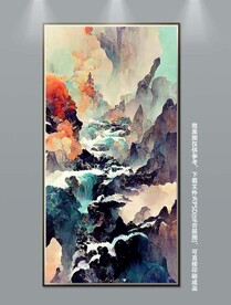 创意抽象中国风山水艺术装饰画