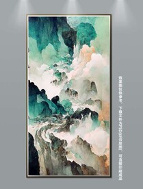 创意抽象中国风山水艺术装饰画
