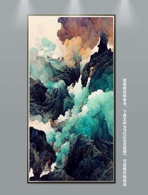 创意抽象中国风山水艺术装饰画