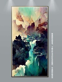 创意抽象中国风山水艺术装饰画