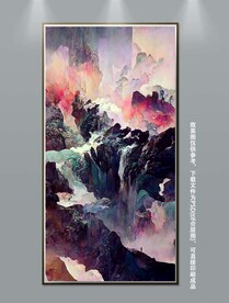 创意抽象中国风山水艺术装饰画
