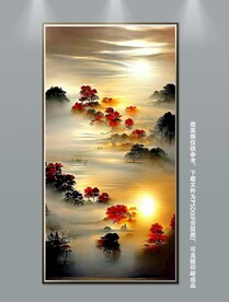 创意抽象中国风山水艺术装饰画