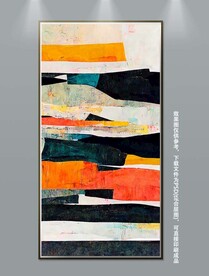 高级现代油画抽象肌理玄关装饰画