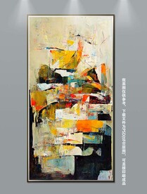 高级现代油画抽象肌理玄关装饰画