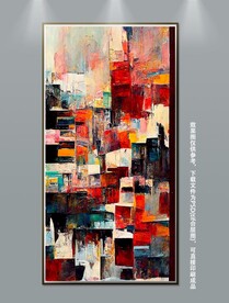 高级现代油画抽象肌理玄关装饰画