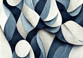 蓝色极简轻奢几何客厅地垫地毯