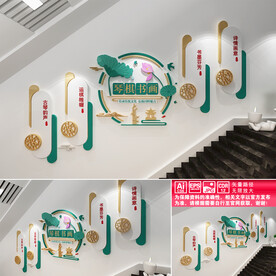 琴棋书画楼梯文化墙