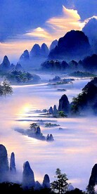 新中式抽象山水水墨风景装饰画