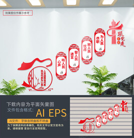 楼梯人大文化墙