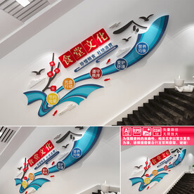 食堂楼道文化墙