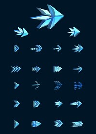 3d膨胀立体科技箭头图标