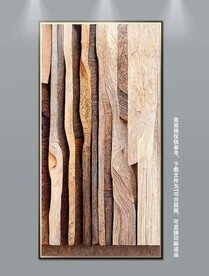 现代简约创意木纹肌理玄关装饰画
