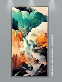 现代中国风水墨抽象艺术装饰画