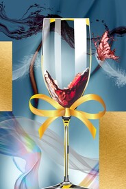 轻奢红酒杯装饰画