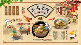 牛肉米线背景墙