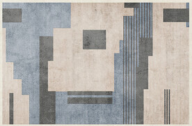 抽象色块暖灰地毯