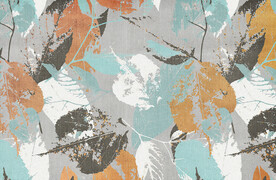 抽象叶子色块地毯图案