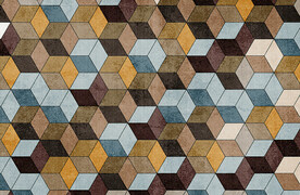 菱形立体色块地毯图案