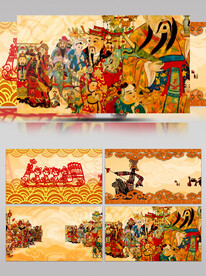 喜庆中国风剪纸皮影戏曲led