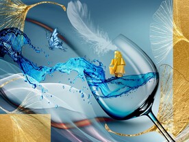 轻奢装饰画 红酒杯 金帆