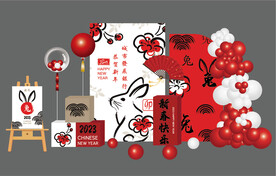 2023兔年美陈年会布置背景