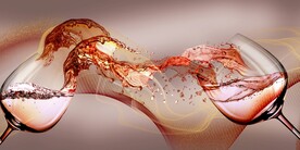 轻奢装饰画 红酒杯 三联画