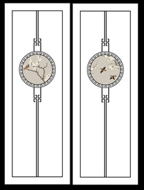 高清分层透明底推拉门打印图