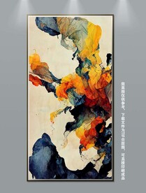 现代抽象玄关装饰画