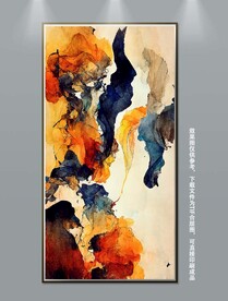 抽象艺术玄关装饰画