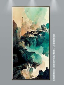 水墨风抽象艺术玄关装饰画