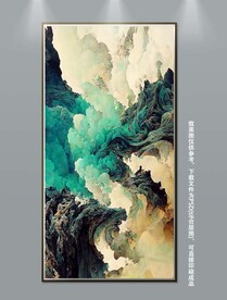 水墨风抽象艺术玄关装饰画